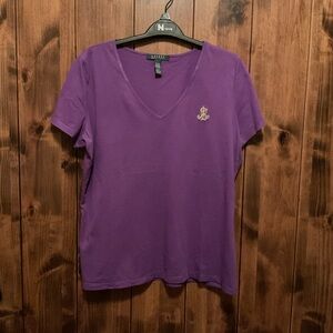Ralph Lauren Purple V-Neck Tee